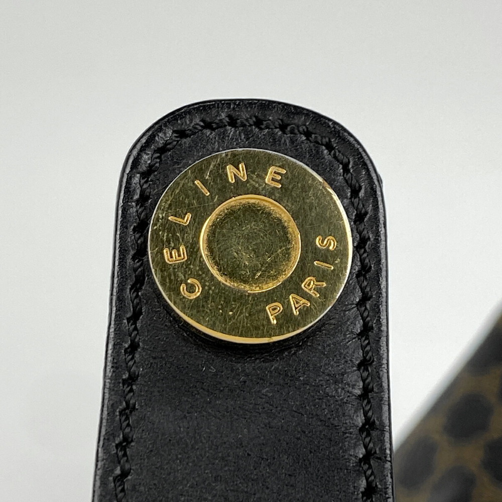 Celine Macadam Pattern Pouch Canvas Handbag Black… - image 4